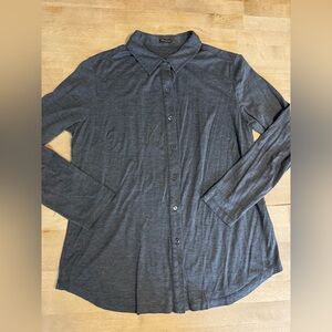 J. McLaughlin women’s Charcoal silk blend Button-Down Shirt